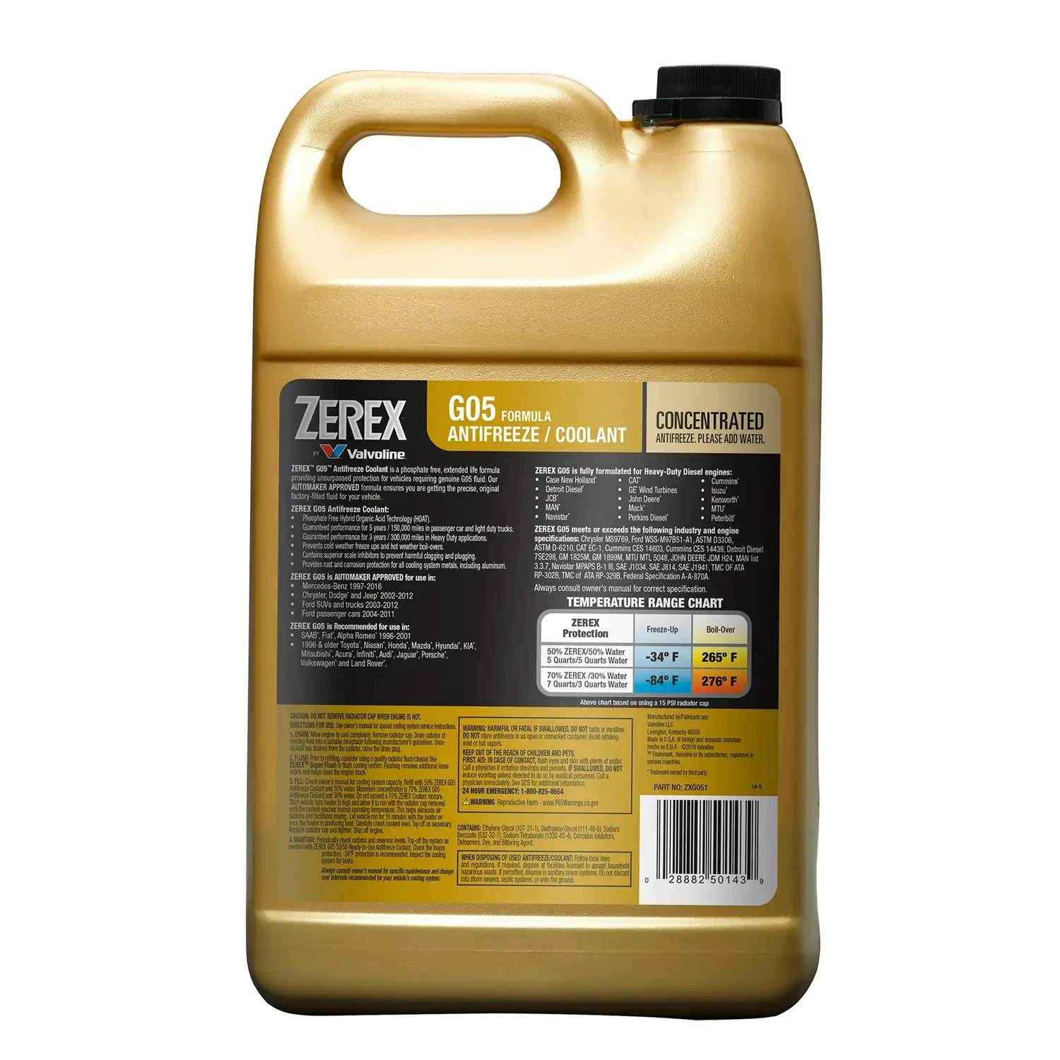 Zerex G05 Phosphate Free Antifreeze Coolant Concentrate 1 GA - Imagen 2