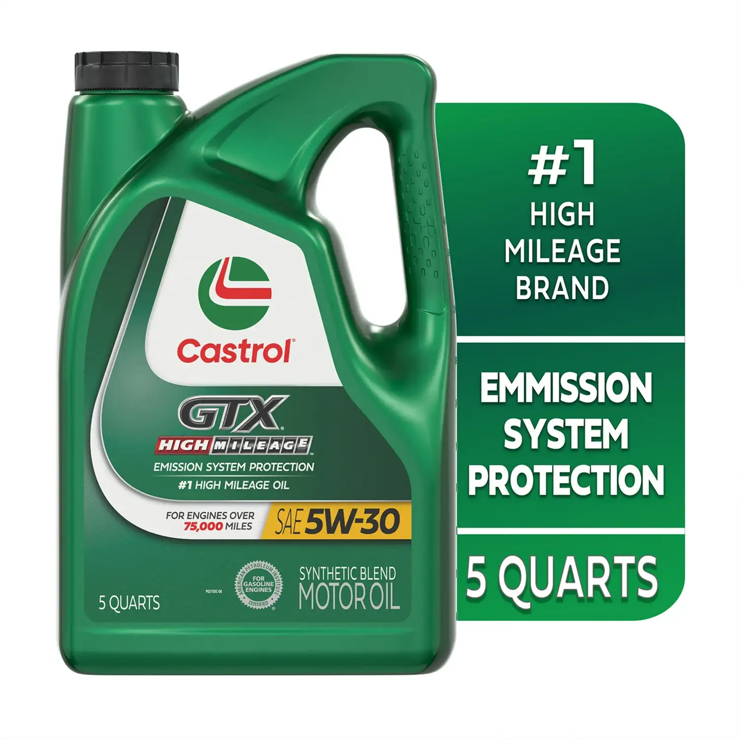 Castrol GTX High Mileage 5W-30 Synthetic Blend Motor Oil, 5 Quarts - Imagen 3